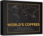 Gourmet Coffee Gift Set - WORLD'S COFFEES | Ground Coffee 300g (6 x 50g) - 6 Finest Single Origin | Hamper Style Gift Idea for Him & Her
